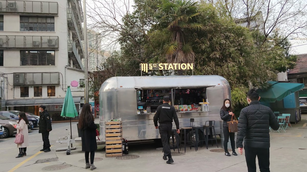 Airstream trailer serving coffee