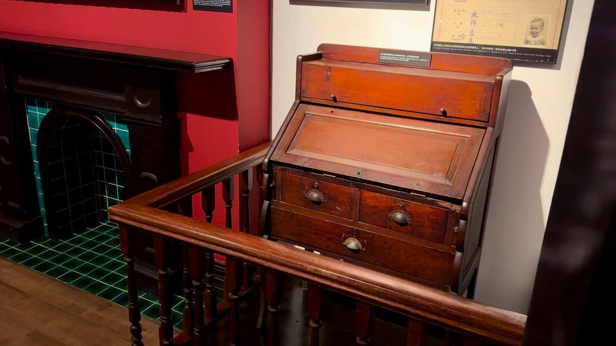 Antique timber writing bureau