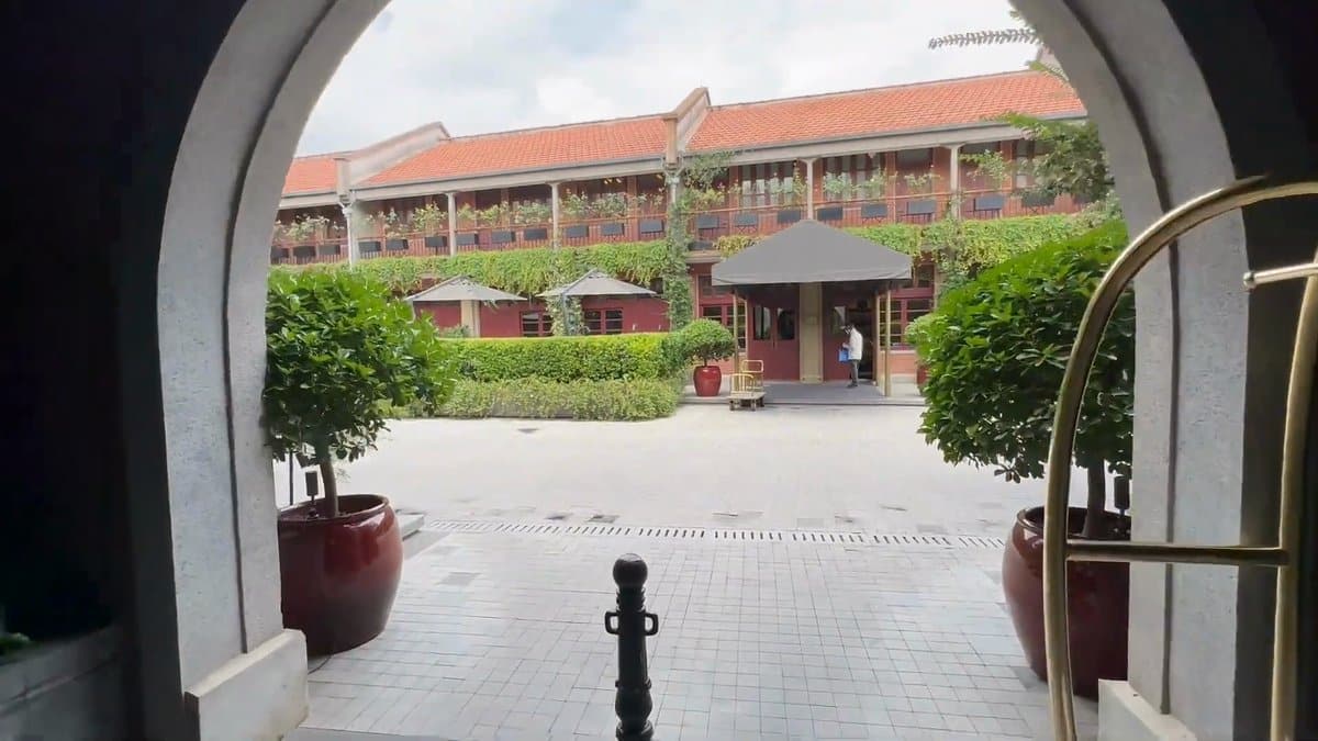 Arched gateway into the courtyard