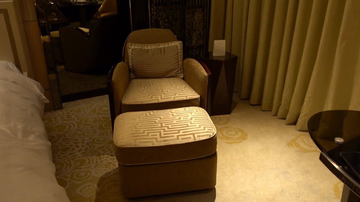 Armchair and matching ottoman