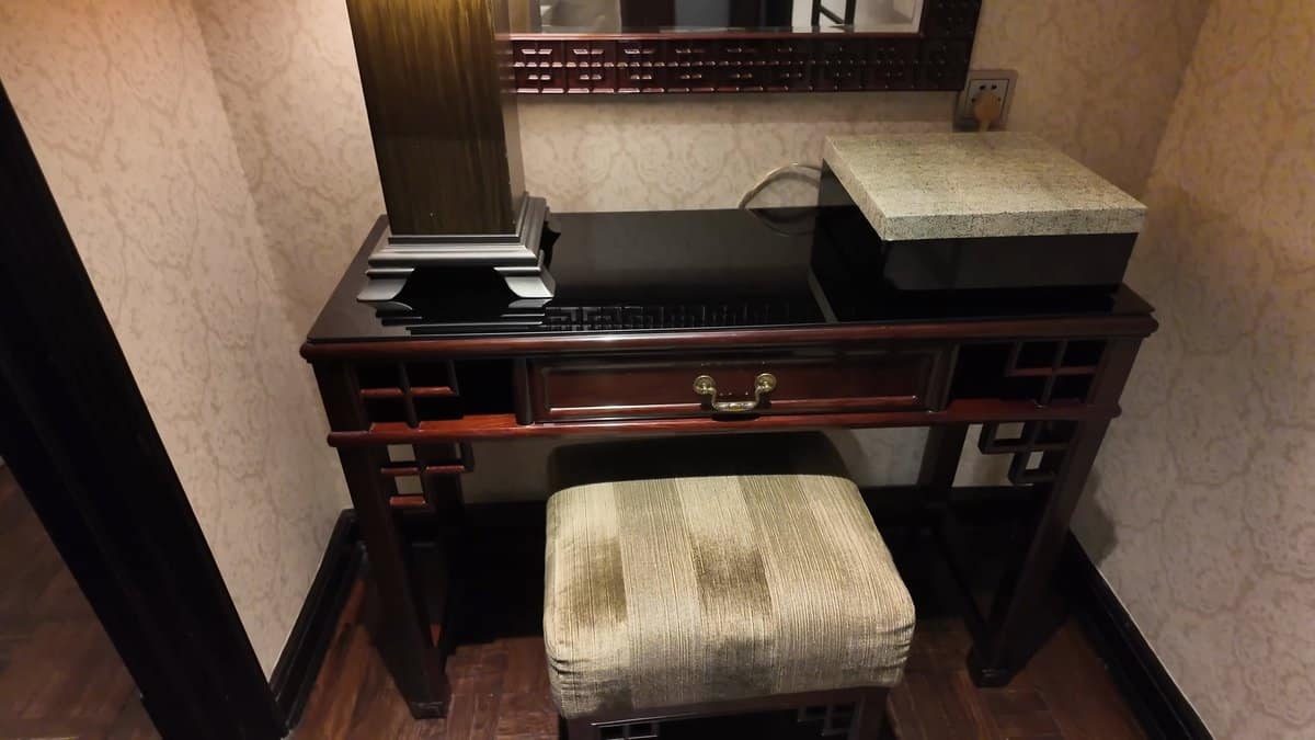Carved Chinese hardwood writing desk