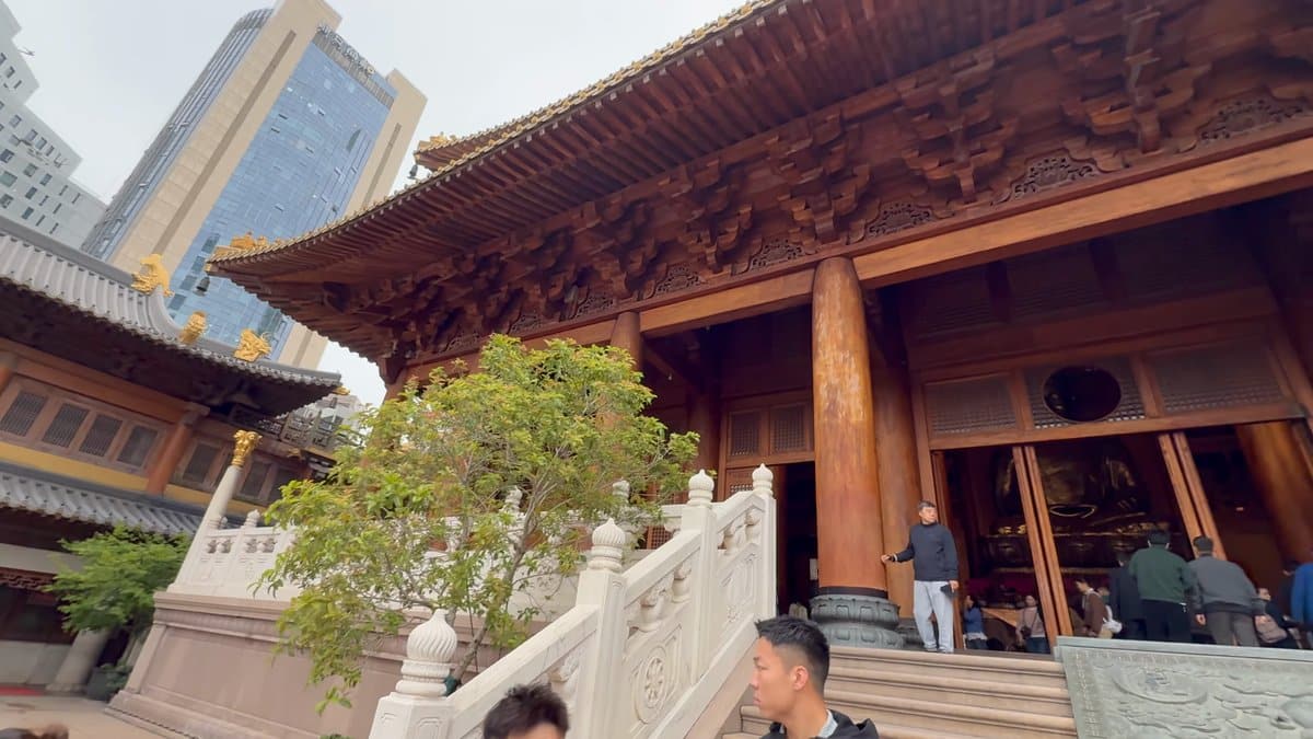 Carved timber hall entrance