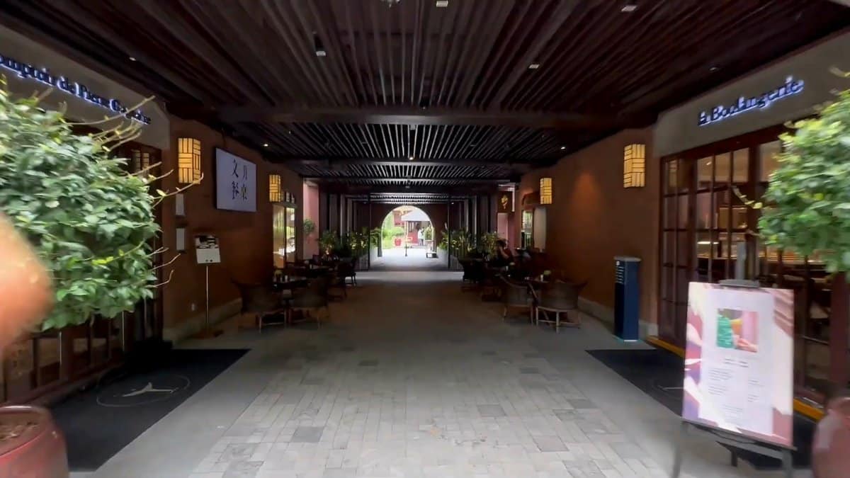 Covered passage through the block