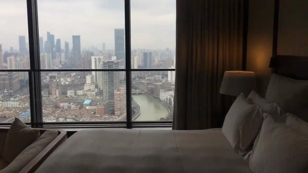 Creek and towers from the bed