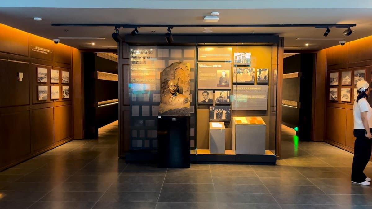 Exhibition gallery with display cases
