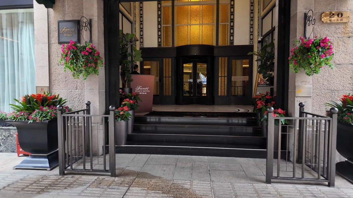 Flower-lined entrance steps