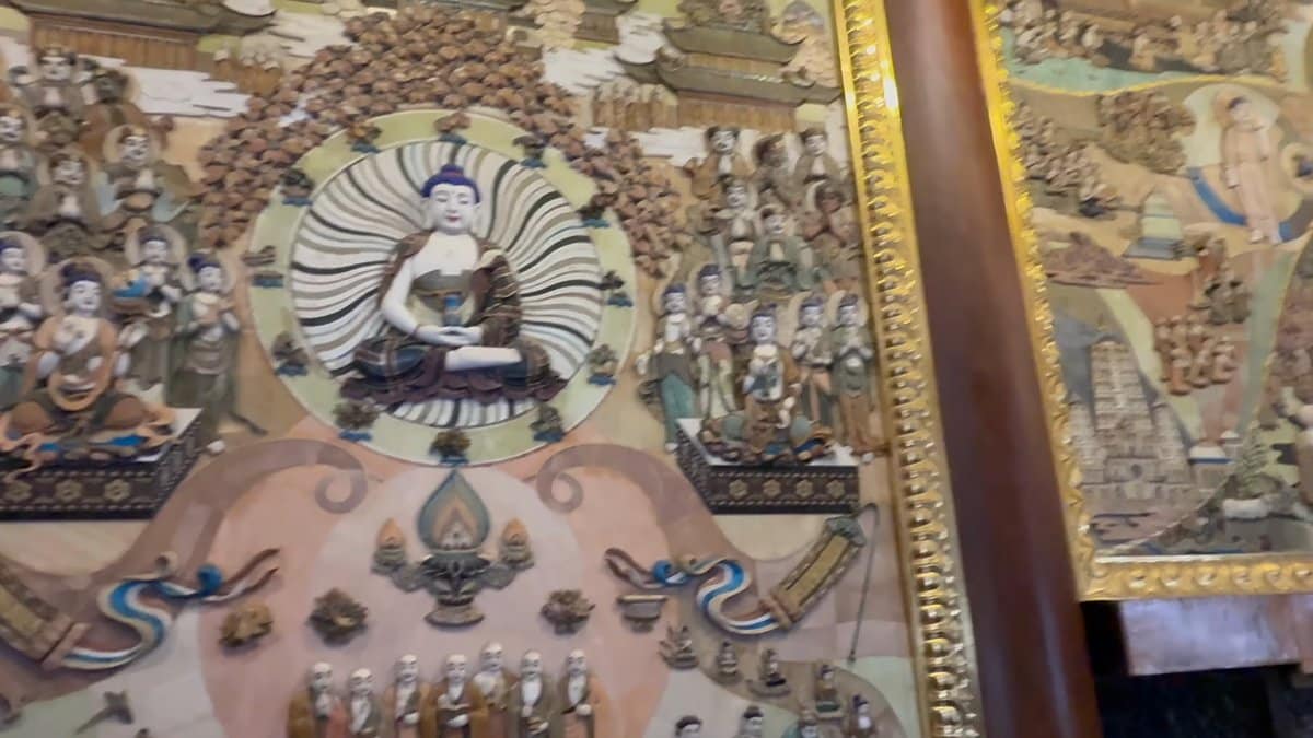 Gilded Buddha relief panel