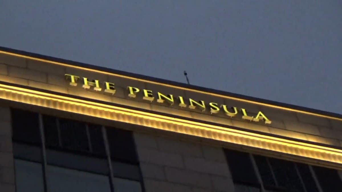 Gold Peninsula name at night