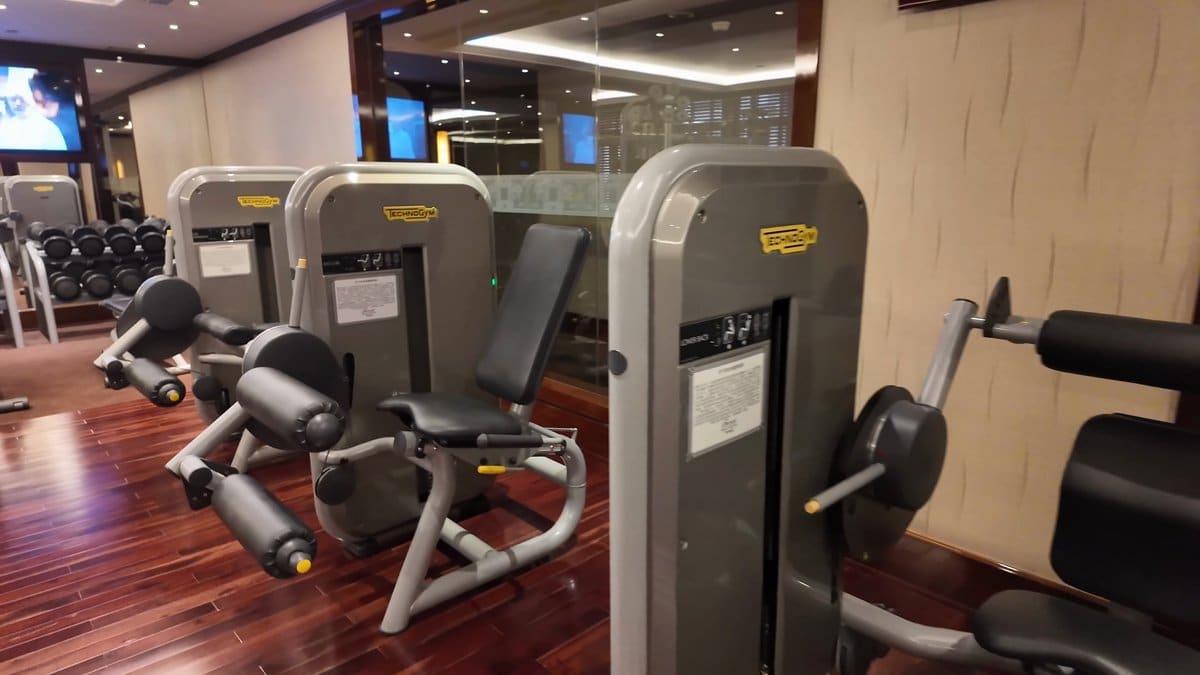 Gym machines on timber floor