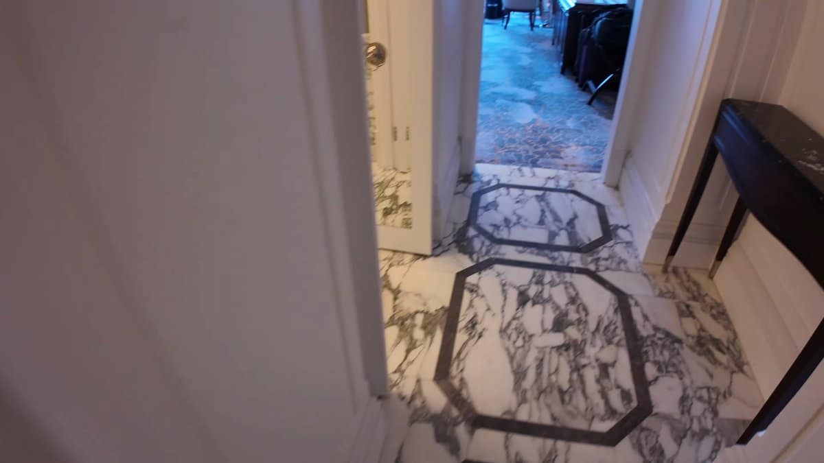 Inlaid marble vestibule floor