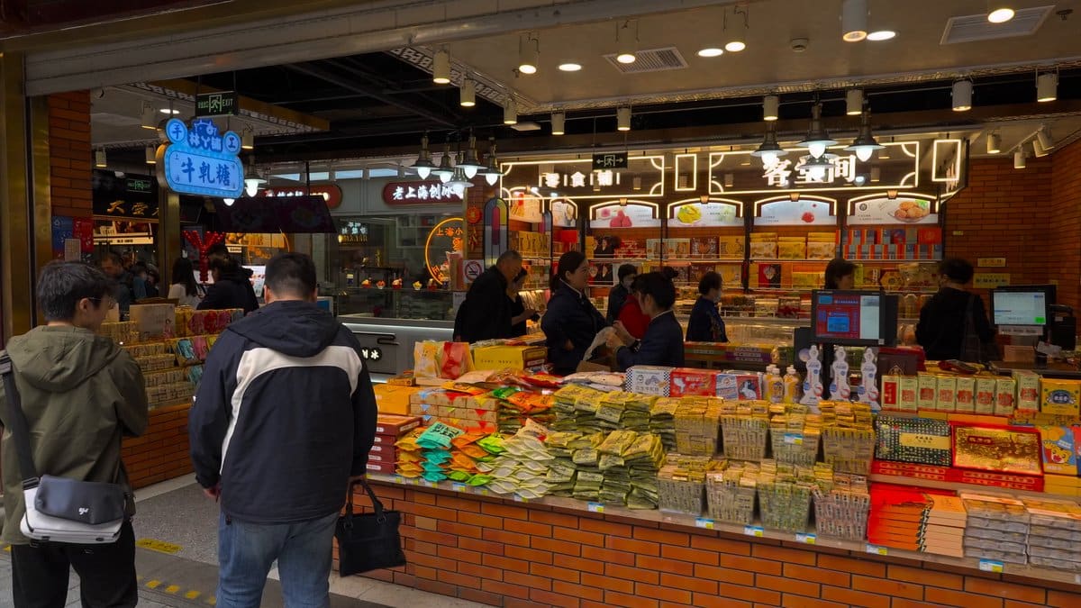 Inside a snack shop — boxed and packaged