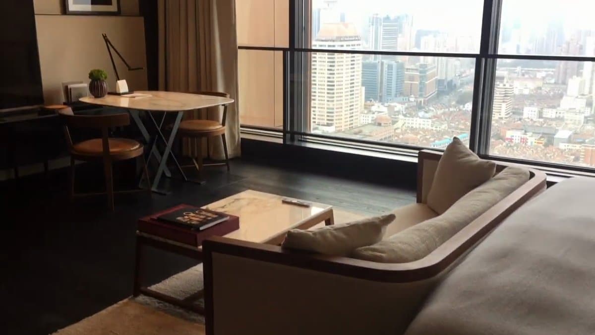 Living area sofa and low table
