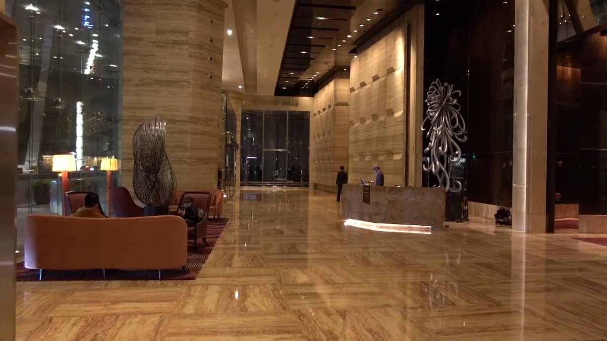 Lobby lounge beside the windows