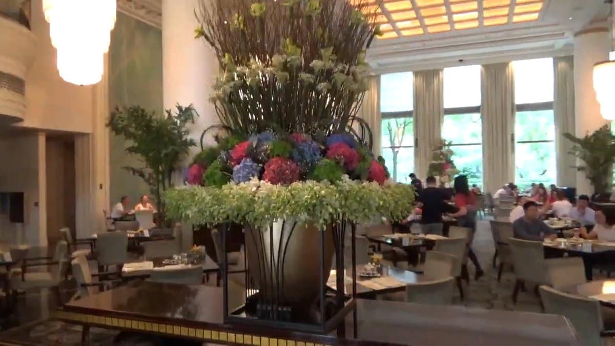 Lobby lounge floral arrangement