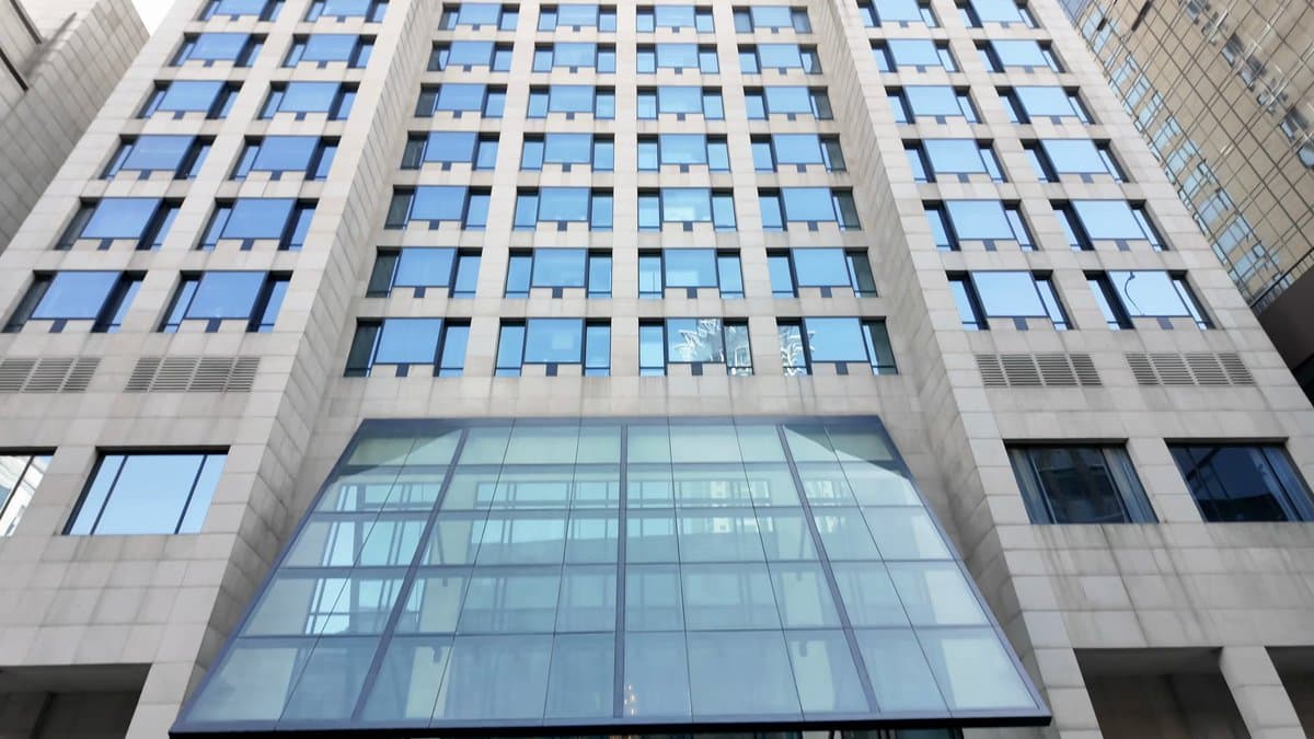 Looking up the hotel tower