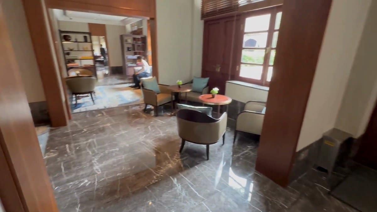 Marble lobby lounge seating