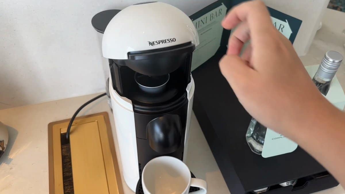 Nespresso machine in the suite