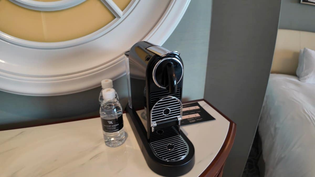 Nespresso machine on the console