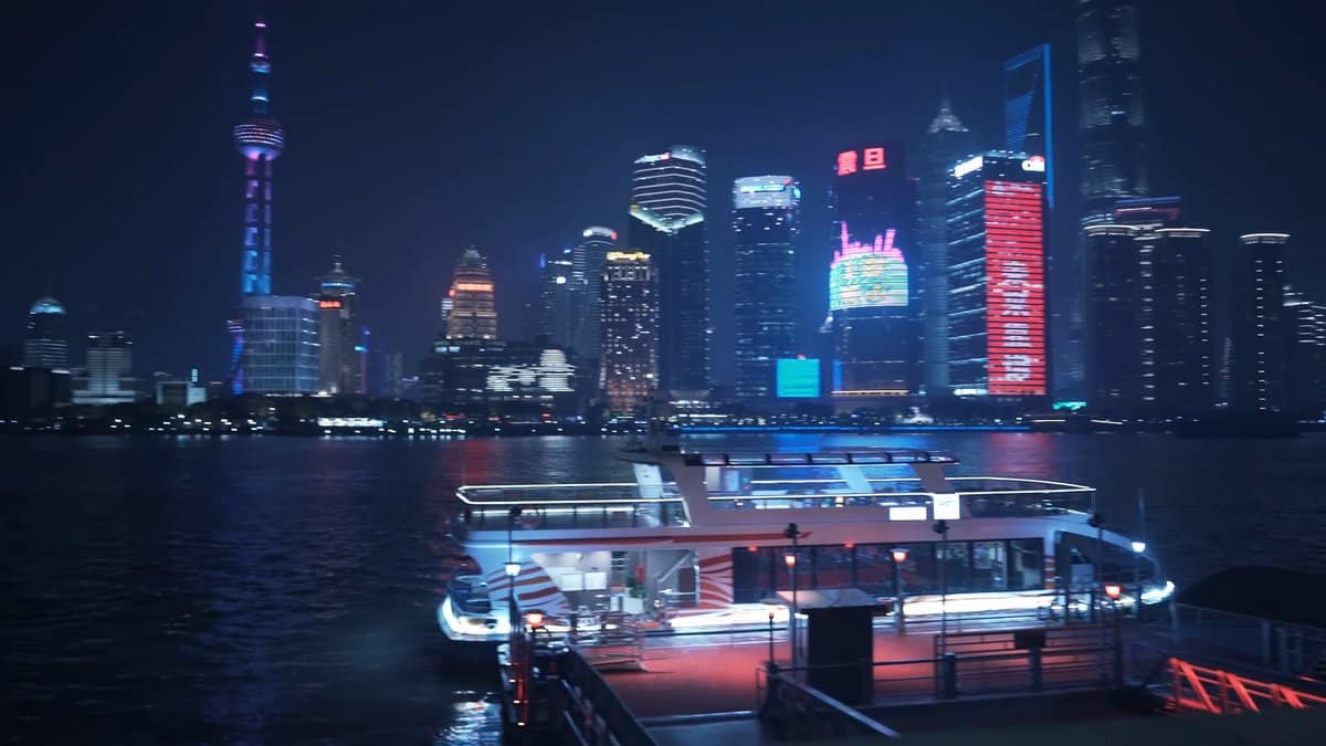 Night ferry on the Huangpu