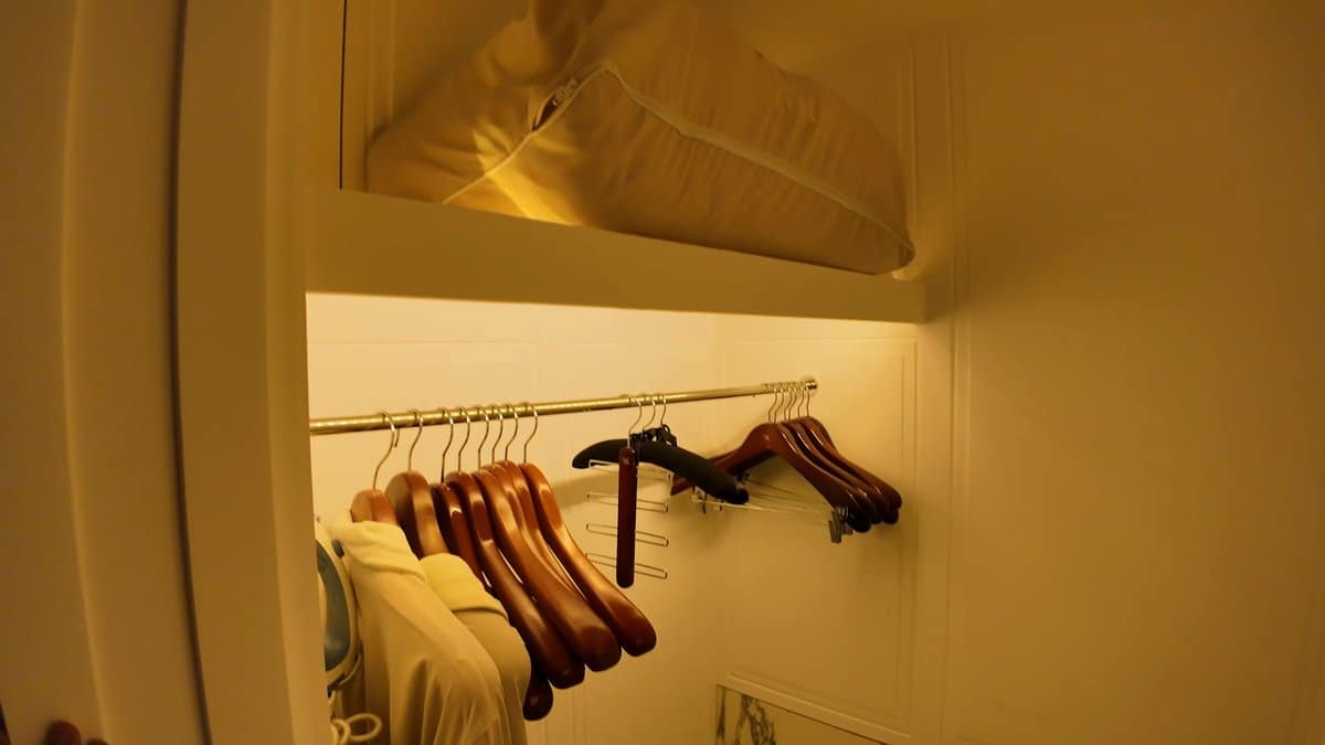 Open wardrobe in the entry