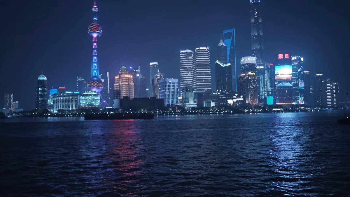 Panoramic Lujiazui skyline at night