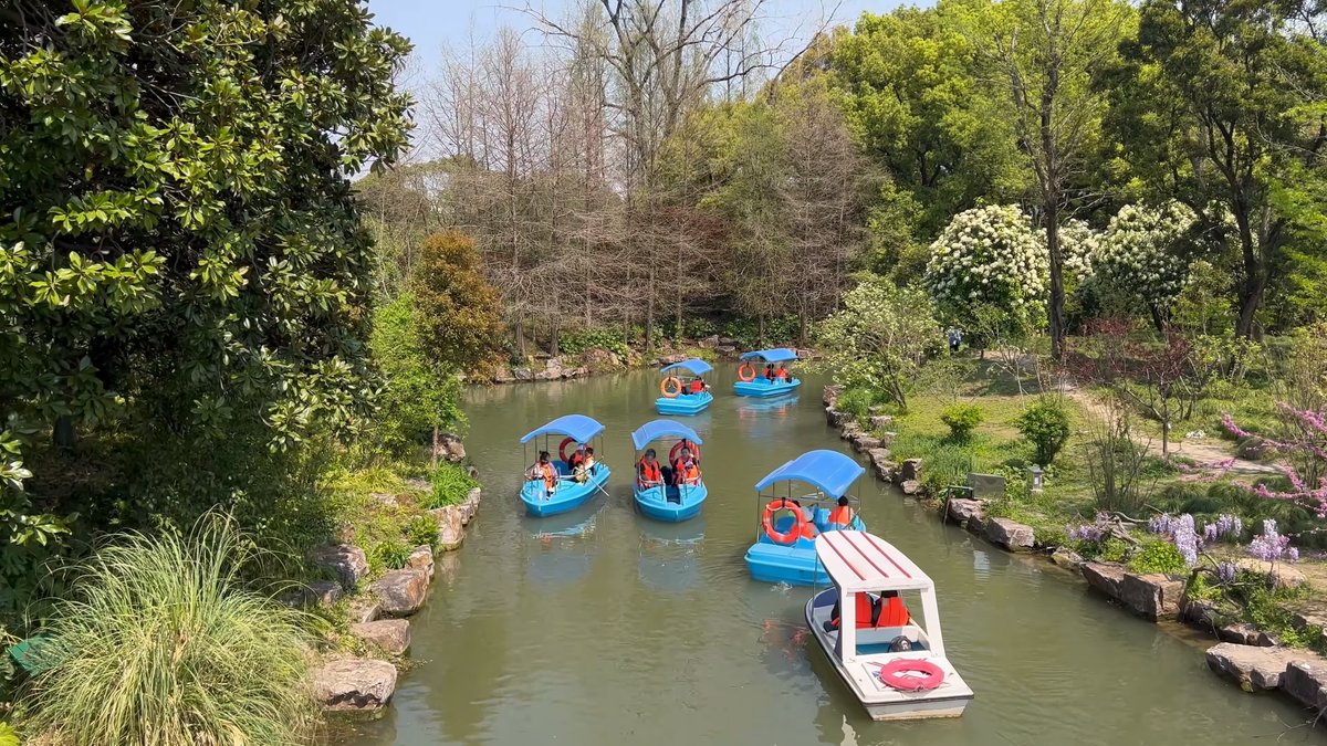 Pedal boats moored at the jetty