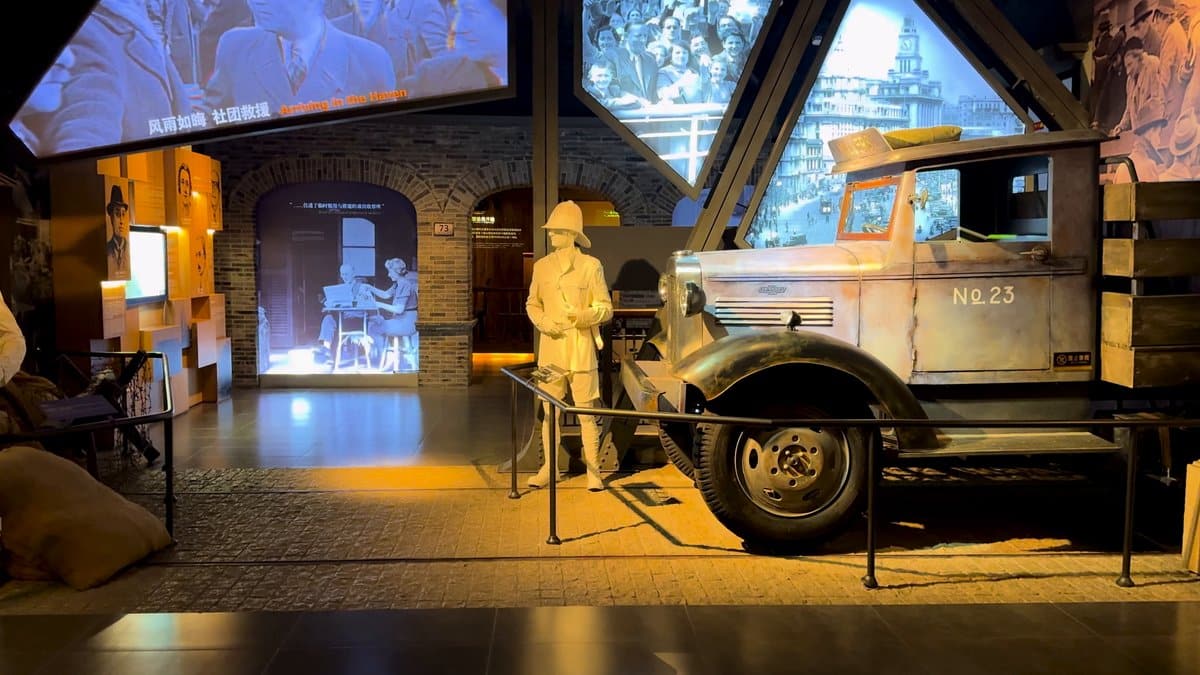 Period truck and uniformed mannequin