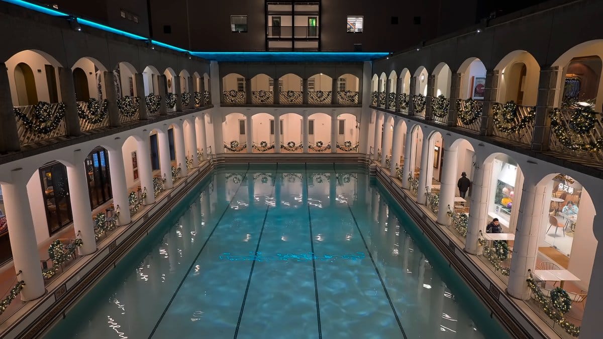 Pool viewed from the upper gallery