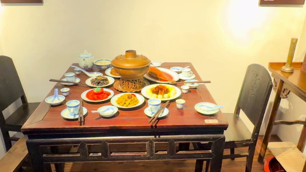 Recreated dining table with dishes