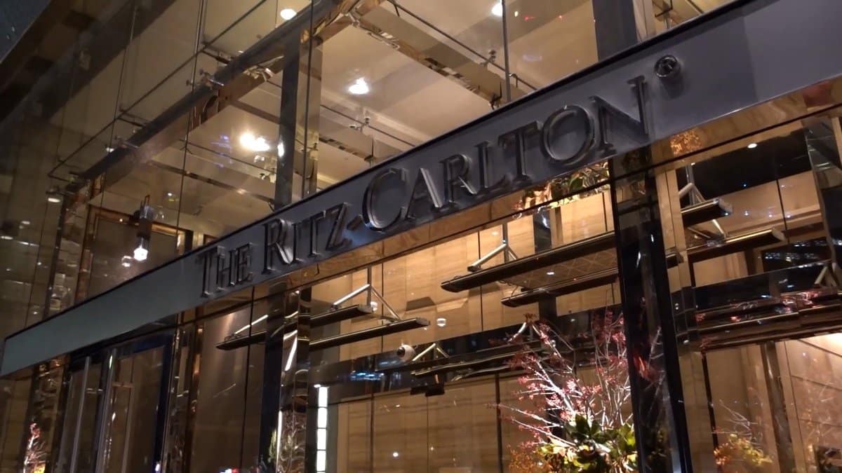 Ritz-Carlton glass entrance canopy