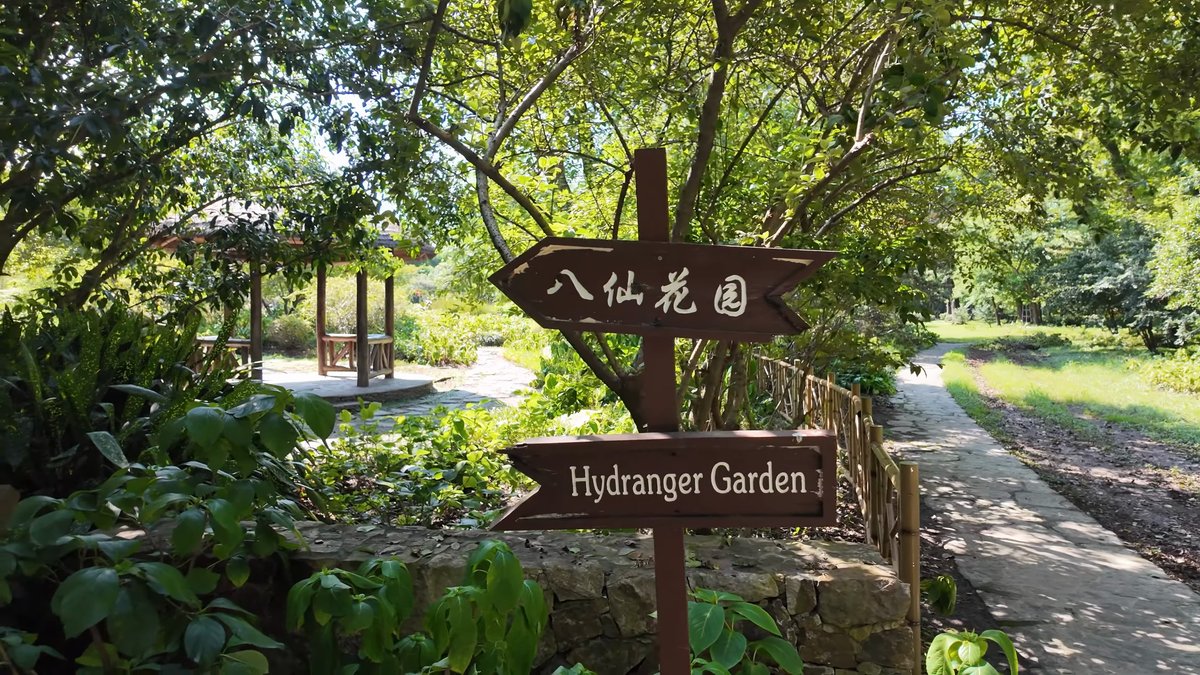 Signpost toward the Hydrangea Garden