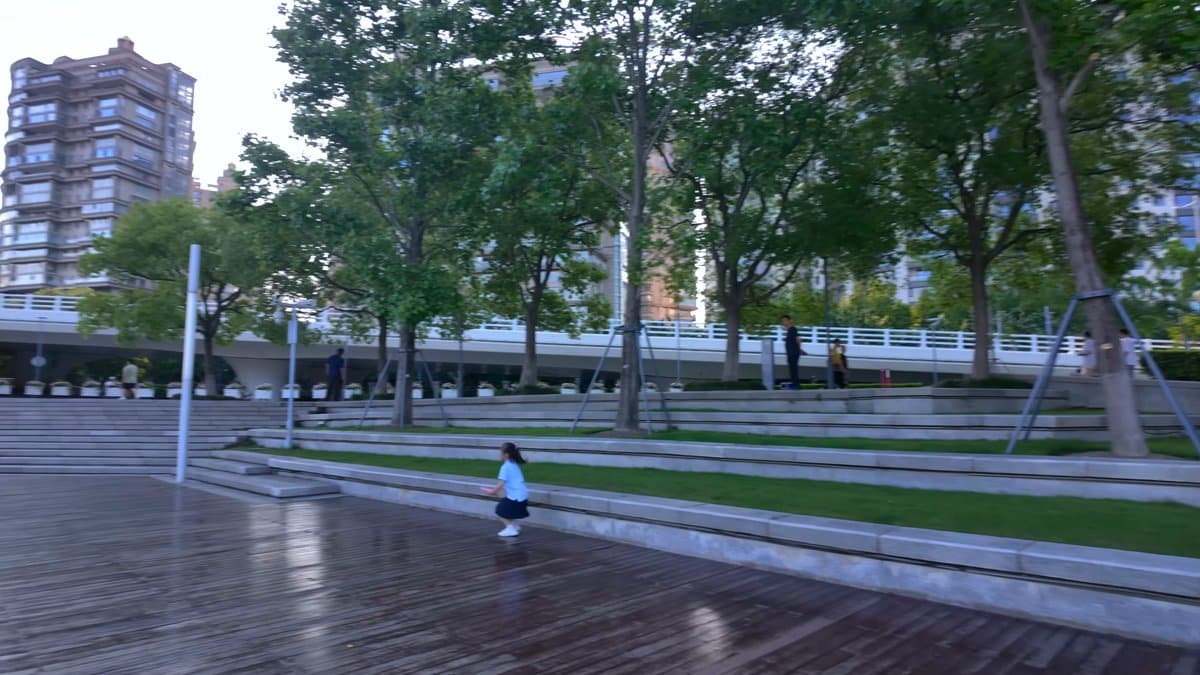 Skater crossing the waterfront boards