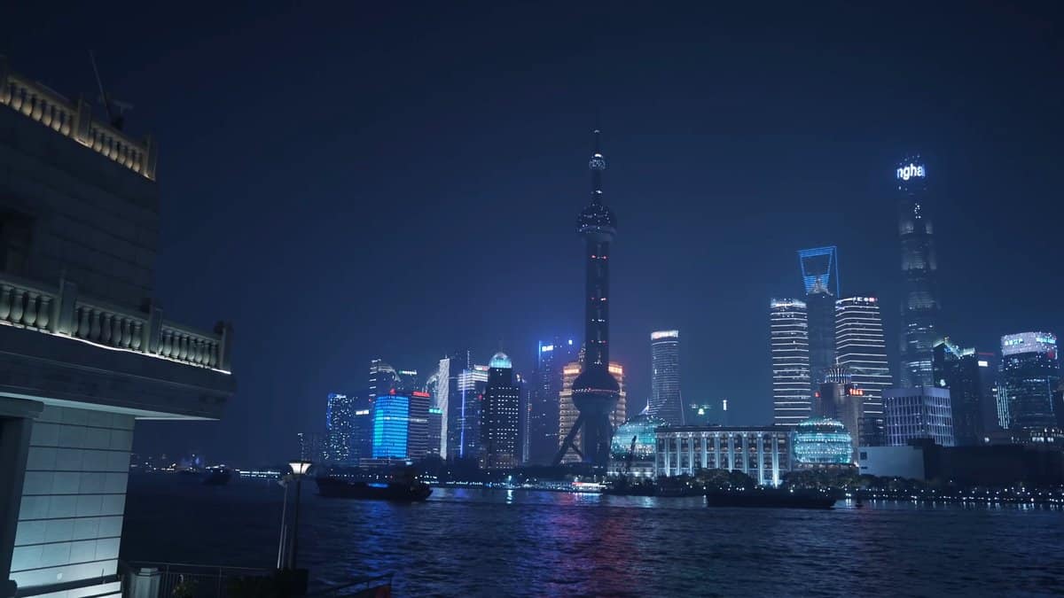 Skyline beside a Bund landmark