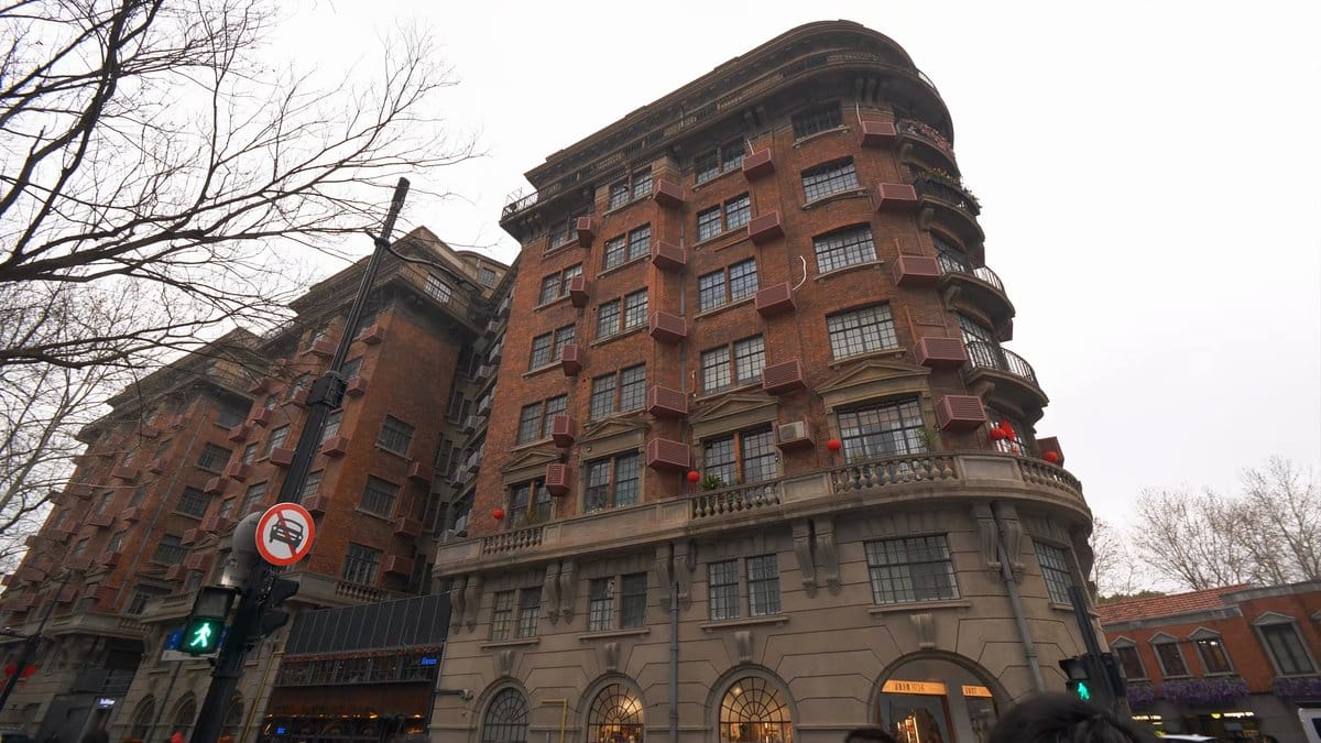 The same brick block from across the road,
