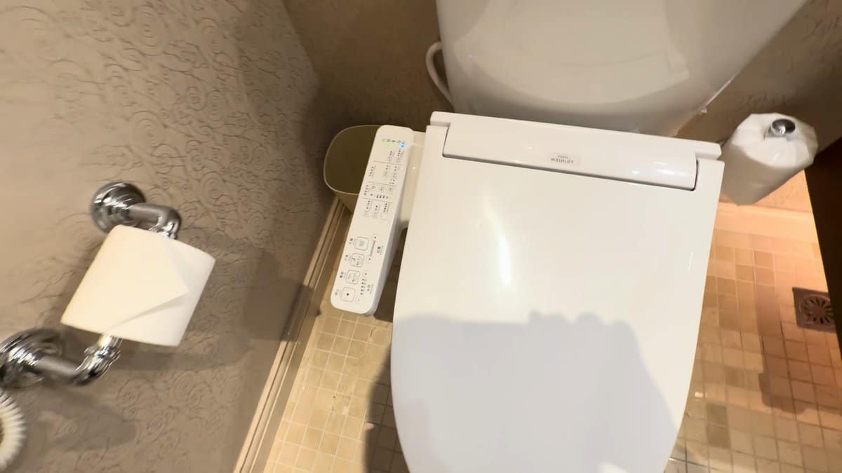 The washlet with its side control panel, a