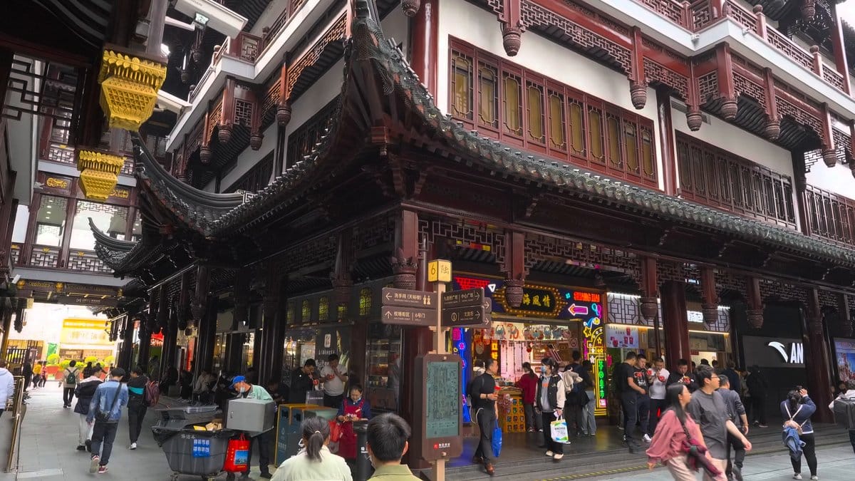 Timber facades over modern shopfronts