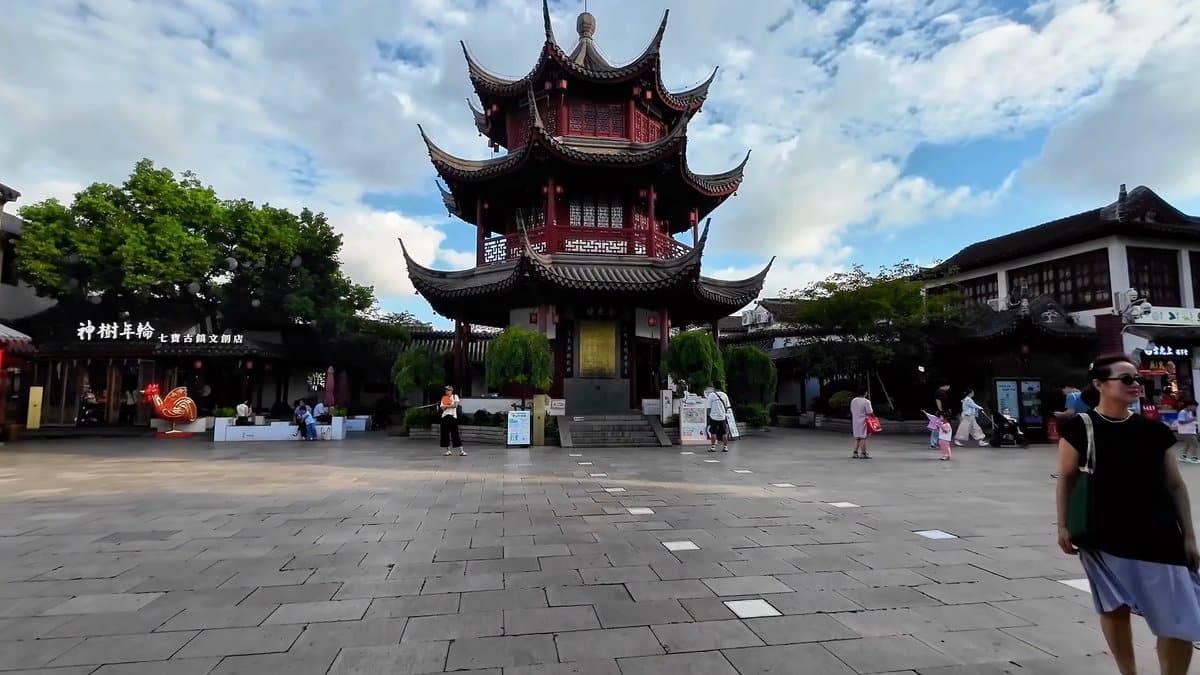 Traditional hall with upswept eaves