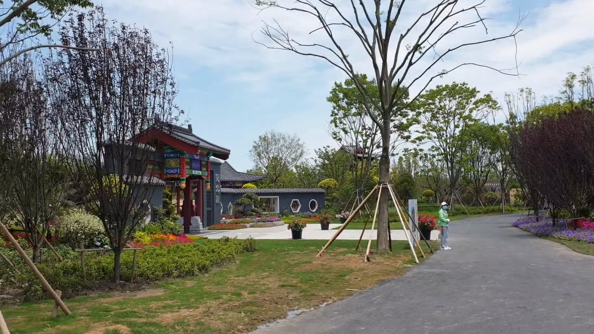 Traditional pavilion with trained wisteria