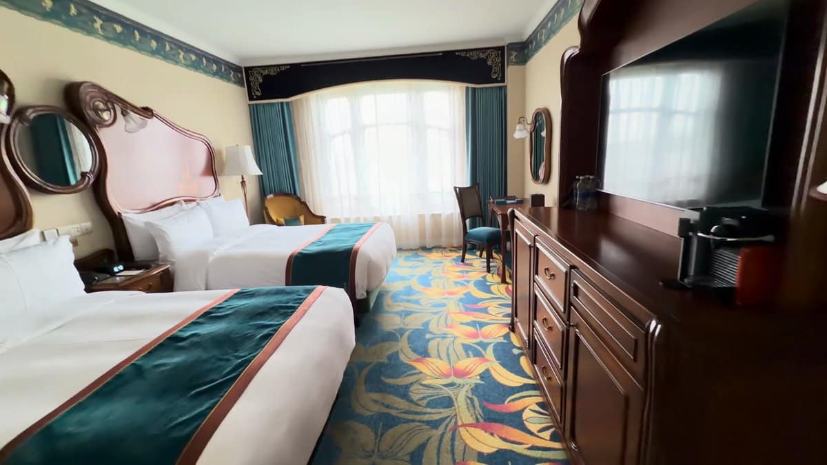 Twin beds from the doorway