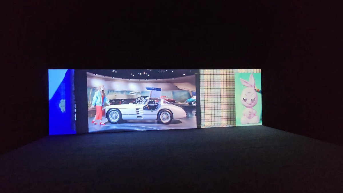 Video projection in a darkened room