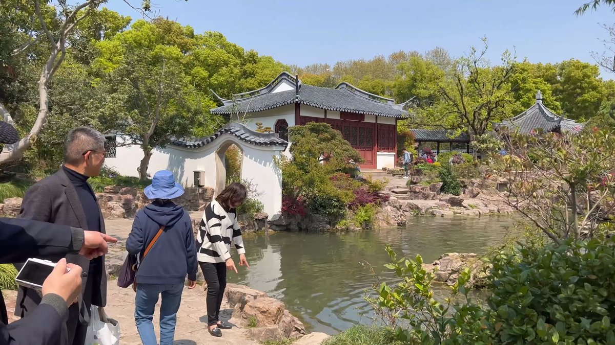 White walls and tiled pavilion roofs