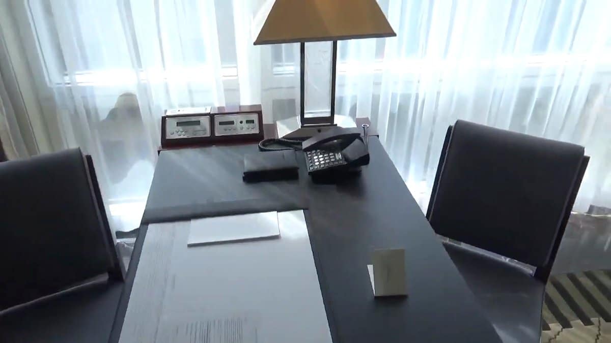 Writing desk and Peninsula telephone