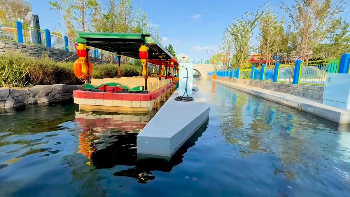 A boat moored ahead on the canal with