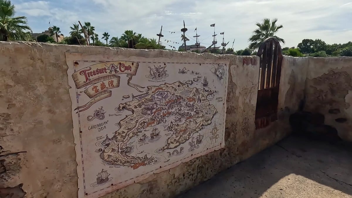A treasure map painted onto the old stone