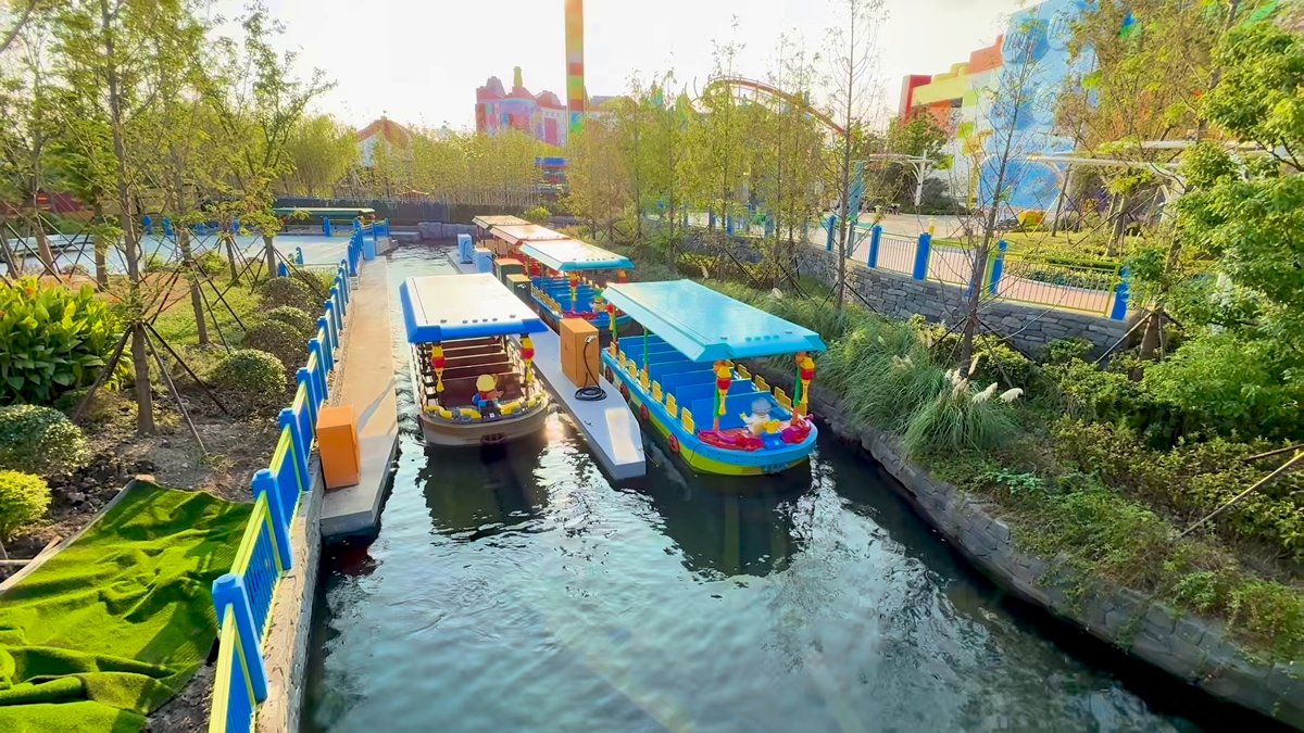 Aerial view of moored canal boats
