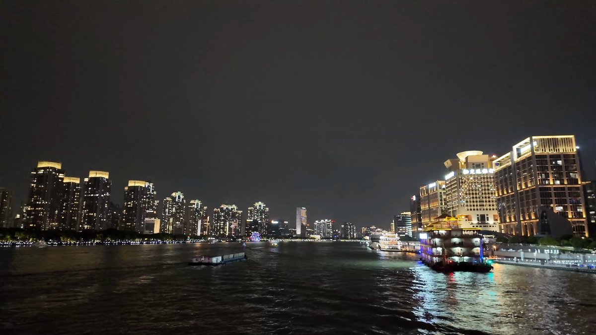 Both banks glowing on the Huangpu