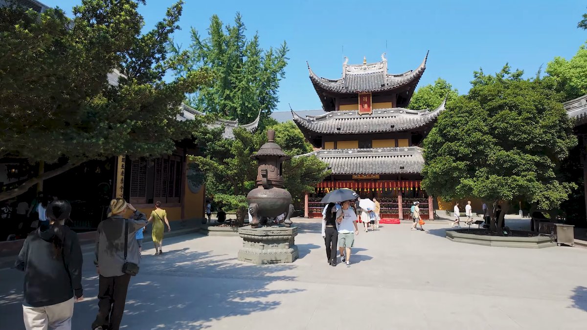 Bronze incense tower in the courtyard