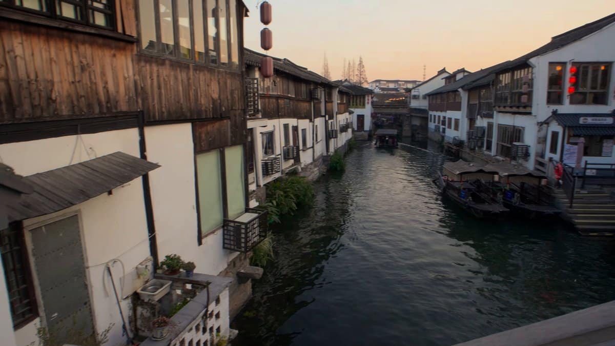 Canal lined with old houses
