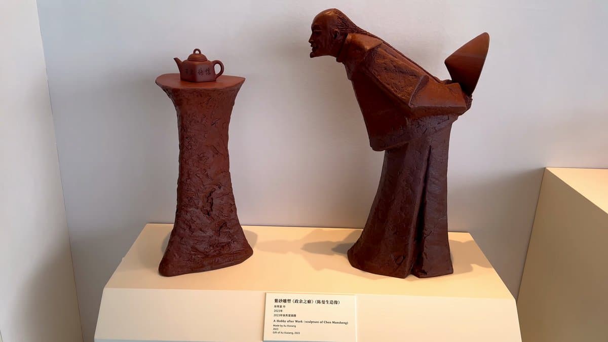 Dark red stoneware teapot