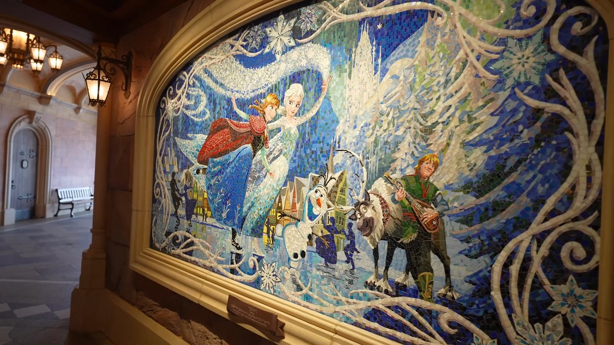 Frozen mosaic inside the castle